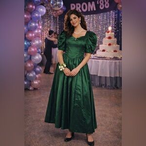 Vintage Alfred Angelo Emerald Green Dress – Union Made USA